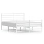 vidaXL Estructura cama metal con cabecero y estribo blanco 140x200 cm vidaXL Estructura cama metal con cabecero y estribo blanco 140x200 cm