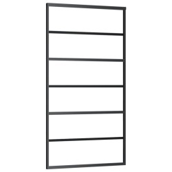 vidaXL Puerta corredera ESG vidrio y aluminio negra 102x205 cm