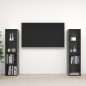 vidaXL Muebles de salón 2 piezas madera de ingeniería gris brillo