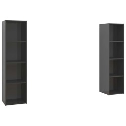 vidaXL Muebles de salón 2 piezas madera de ingeniería gris brillo