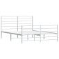 vidaXL Estructura cama metal con cabecero y estribo blanco 140x200 cm vidaXL Estructura cama metal con cabecero y estribo blanco 140x200 cm