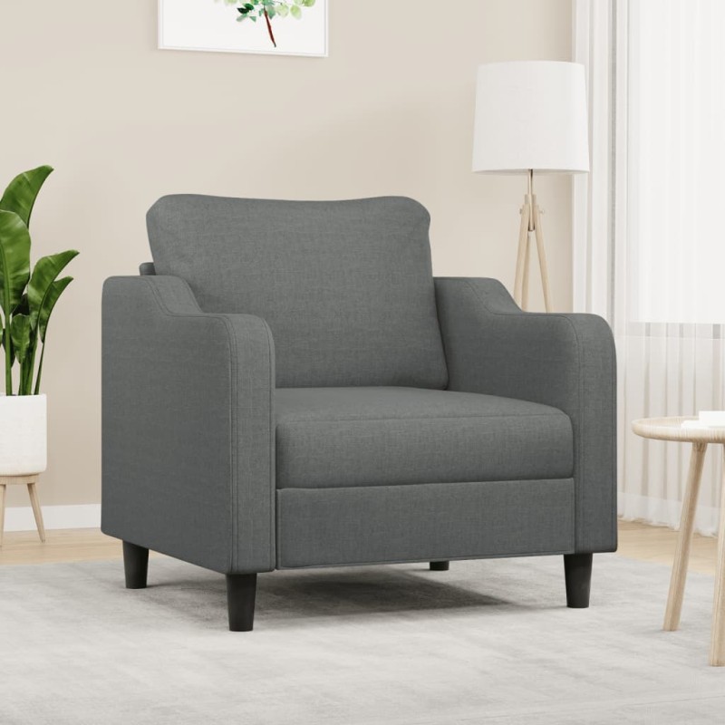 vidaXL Sillón de tela gris oscuro 60 cm
