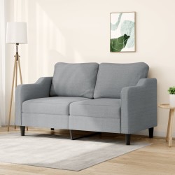 vidaXL Sofá de 2 plazas de tela gris claro 140 cm