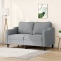 vidaXL Sofá de 2 plazas de tela gris claro 140 cm vidaXL Sofá de 2 plazas de tela gris claro 140 cm