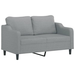 vidaXL Sofá de 2 plazas de tela gris claro 140 cm