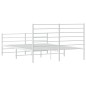 vidaXL Estructura cama metal con cabecero y estribo blanco 140x200 cm vidaXL Estructura cama metal con cabecero y estribo blanco 140x200 cm