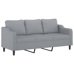 vidaXL Sofá de 3 plazas de tela gris claro 180 cm