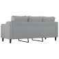 vidaXL Sofá de 3 plazas de tela gris claro 180 cm vidaXL Sofá de 3 plazas de tela gris claro 180 cm