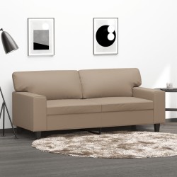vidaXL Sofá de 2 plazas de cuero sintético color capuchino 140 cm