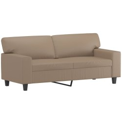 vidaXL Sofá de 2 plazas de cuero sintético color capuchino 140 cm