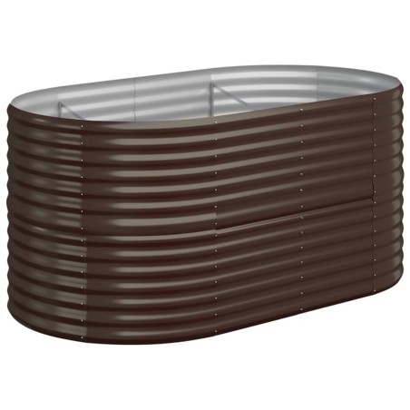 vidaXL Jardinera arriate acero recubrimiento polvo marrón 152x80x68 cm