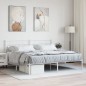 vidaXL Estructura de cama de metal con cabecero blanco 180x200 cm vidaXL Estructura de cama de metal con cabecero blanco 180x200 cm