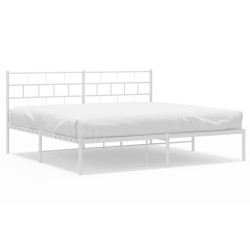 vidaXL Estructura de cama de metal con cabecero blanco 180x200 cm