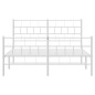vidaXL Estructura cama metal con cabecero y estribo blanco 135x190 cm vidaXL Estructura cama metal con cabecero y estribo blanco 135x190 cm