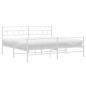 vidaXL Estructura cama metal con cabecero y pie cama blanco 183x213 cm