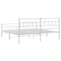 vidaXL Estructura cama metal con cabecero y pie cama blanco 183x213 cm