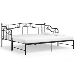 vidaXL Estructura de sofá cama extraíble de metal negro 90x200 cm