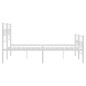 vidaXL Estructura cama metal con cabecero y estribo blanco 140x200 cm vidaXL Estructura cama metal con cabecero y estribo blanco 140x200 cm