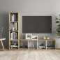 vidaXL Muebles de salón 2 pzas madera ingeniería blanco y roble Sonoma