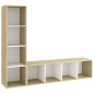 vidaXL Muebles de salón 2 pzas madera ingeniería blanco y roble Sonoma