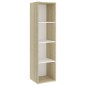 vidaXL Muebles de salón 2 pzas madera ingeniería blanco y roble Sonoma