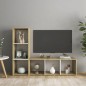 vidaXL Muebles de salón 2 pzas madera ingeniería blanco y roble Sonoma vidaXL Muebles de salón 2 pzas madera ingeniería blanco y roble Sonoma