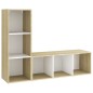 vidaXL Muebles de salón 2 pzas madera ingeniería blanco y roble Sonoma vidaXL Muebles de salón 2 pzas madera ingeniería blanco y roble Sonoma
