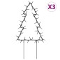 vidaXL Árbol de Navidad lde uces con estacas 3 uds 50 LED 30 cm vidaXL Árbol de Navidad lde uces con estacas 3 uds 50 LED 30 cm