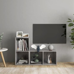 vidaXL Muebles de salón 2 piezas madera ingeniería gris hormigón