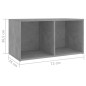 vidaXL Muebles de salón 2 piezas madera ingeniería gris hormigón