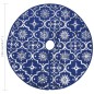 vidaXL Falda del árbol de Navidad de lujo con calcetín tela azul 150cm vidaXL Falda del árbol de Navidad de lujo con calcetín tela azul 150cm