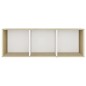 vidaXL Muebles de salón 3 pzas madera ingeniería blanco y roble Sonoma vidaXL Muebles de salón 3 pzas madera ingeniería blanco y roble Sonoma