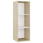 vidaXL Muebles de salón 3 pzas madera ingeniería blanco y roble Sonoma vidaXL Muebles de salón 3 pzas madera ingeniería blanco y roble Sonoma