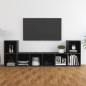 vidaXL Muebles de salón 3 piezas madera de ingeniería gris brillo vidaXL Muebles de salón 3 piezas madera de ingeniería gris brillo