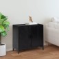 vidaXL Aparador de madera maciza de pino negro 75x35x70 cm