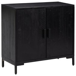 vidaXL Aparador de madera maciza de pino negro 75x35x70 cm