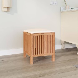 vidaXL Taburete de baño madera maciza de nogal 40,5x40x52 cm