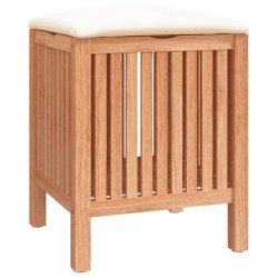 vidaXL Taburete de baño madera maciza de nogal 40,5x40x52 cm
