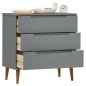 vidaXL Mesita de noche MOLDE madera maciza de pino gris 80x40x80 cm vidaXL Mesita de noche MOLDE madera maciza de pino gris 80x40x80 cm