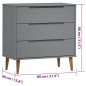 vidaXL Mesita de noche MOLDE madera maciza de pino gris 80x40x80 cm vidaXL Mesita de noche MOLDE madera maciza de pino gris 80x40x80 cm