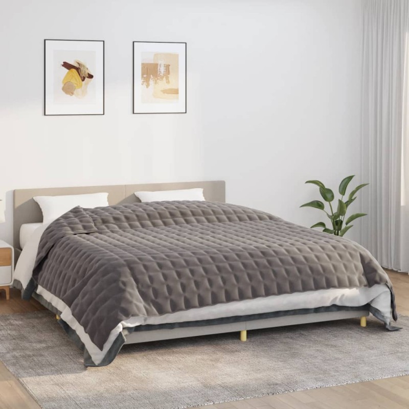 vidaXL Manta con peso tela gris 235x290 cm 15 kg vidaXL Manta con peso tela gris 235x290 cm 15 kg