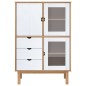 vidaXL Aparador OTTA madera maciza pino marrón y blanco 85x43x125 cm vidaXL Aparador OTTA madera maciza pino marrón y blanco 85x43x125 cm