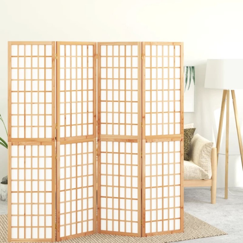 vidaXL Biombo plegable con 4 paneles estilo japonés 160x170 cm vidaXL Biombo plegable con 4 paneles estilo japonés 160x170 cm