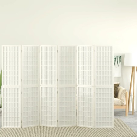 vidaXL Biombo plegable con 6 paneles estilo japonés blanco 240x170 cm