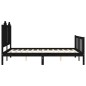vidaXL Estructura de cama con cabecero madera maciza negro 140x190 cm vidaXL Estructura de cama con cabecero madera maciza negro 140x190 cm
