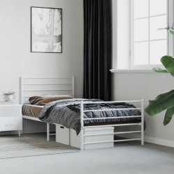 vidaXL Estructura cama metal con cabecero y pie cama blanca 80x200 cm