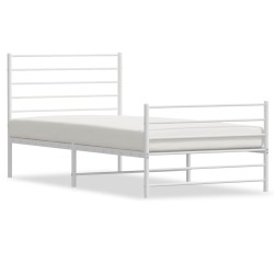 vidaXL Estructura cama metal con cabecero y pie cama blanca 80x200 cm