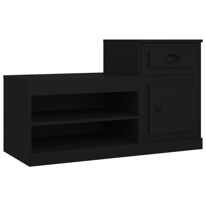 vidaXL Mueble zapatero madera contrachapada negro 100x42x60 cm vidaXL Mueble zapatero madera contrachapada negro 100x42x60 cm