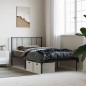 vidaXL Estructura de cama con cabecero metal negro 80x200 cm