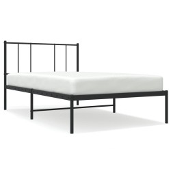 vidaXL Estructura de cama con cabecero metal negro 80x200 cm